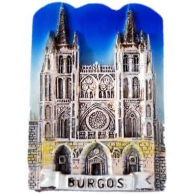 Magnesy na lodówkę ceramiczne 01szt ' Katedra Św.Marii w Burgos ' w folii bąbelkowej
