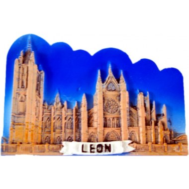 Magnesy na lodówkę ceramiczne 01szt ' Katedra w Leonie ' w folii bąbelkowej