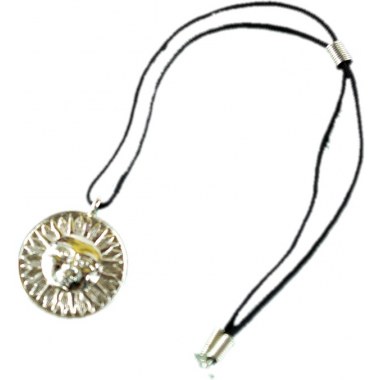 Biżuteria naszyjnik + wisior 'srebrny' słońce: 22+3.5cm w wor.