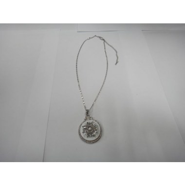 Biżuteria naszyjnik 'srebrny' z wisiorkiem: 23+4.5cm z zaw. w wor.