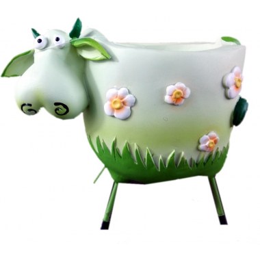 Organizer na biurko ceramiczny 15x11cm krowa zielona/niebieska/biała w folii bąbelkowej