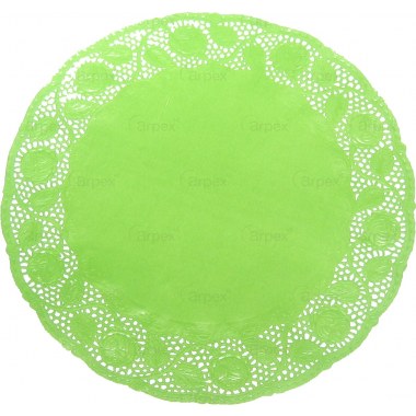 Dekoracja serwetka ozdobna 06szt: okrągła  l śr. 33cm papierowa różowa/zielona/żółta w wor.