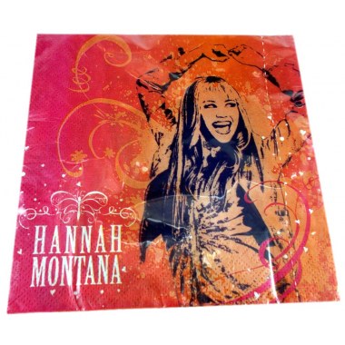 Dekoracja serwetki trójwarst. 33x33cm 'Hannah Montana' różowe 20szt w wor.