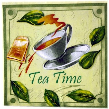 Dekoracja serwetki trójwarst. 33x33cm: wzór 'Tea Time' 20szt