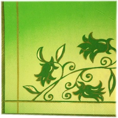Dekoracja serwetki trójwarst. 33x33cm: wzór 'Zielony Dzwonek' 20szt