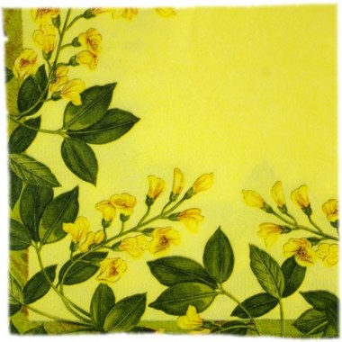 Dekoracja serwetki trójwarst. 33x33cm: wzór 'Żółte Kwiaty' 20szt