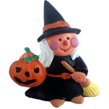 Dekoracja gumowa czarownica 7cm 'Halloween ' figurka mix wzór