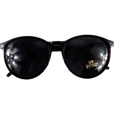 Okulary przeciwsłoneczne czarne zaokrąglona oprawka czarna/brązowa w wor.