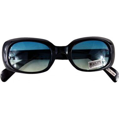 Okulary przeciwsłoneczne kolorowe podłużne wąskie oprawka czarna/brązowa w wor.