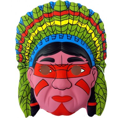 Party maska plast. dla dzieci Indianin na gumce mix wzór