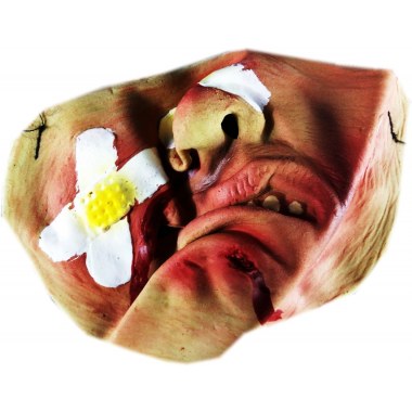Party maska silikon 'Halloween' nos/usta z plastrami na gumce w wor. z zaw.