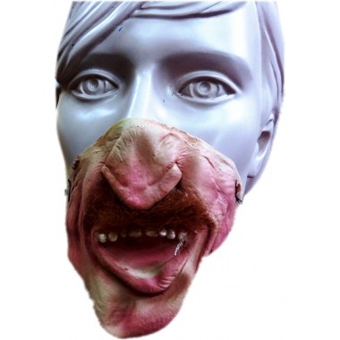 Party maska silikon 'Halloween' nos/usta z wąsem na gumce w wor. z zaw.