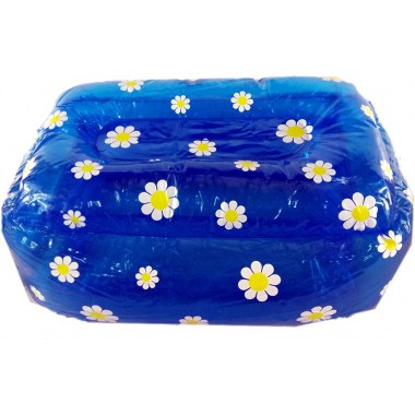 Plaża pudełko dmuchane 35x25cm: na chusteczki higieniczne niebieskie/białe w kwiatuszki w wor. z zaw