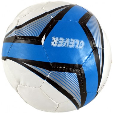 Sport piłka nożna ręcznie szyta: roz.5 32panele , 2 warstwy, materiał pcv , dętka lateks , waga ok.270g 22cm biało/niebieska w wor.