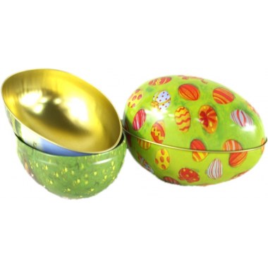 Święta wiel.- dekoracja metal jajko puzderko 12x8x7.5cm w wor.