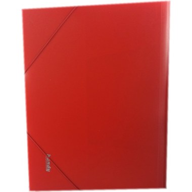 Teczka twarda na dokumenty A4 plast. PP matowa 31.5x24.5cm z gumką czerwona