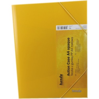 Teczka twarda na dokumenty A4 plast. PP matowa 31.5x24.5cm z gumką żółta w wor.