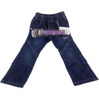 Tekstylia spodnie dziewczęce jeansowe od roz.od 98 do 164cm + pasek bawełna 85%  poliester 15%  Super Jakość !!! w wor.