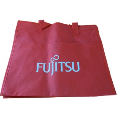 Tekstylia torba na zakupy  xl na zamek zmateriału: 40x35x18cm czerwona z kieszenią na rzep