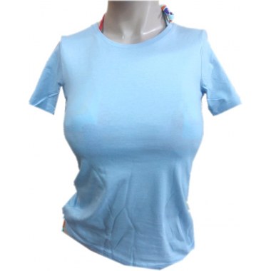 Tekstylia T-shirt młodzieżowy z krótkim rękawem damski jasny niebieski roz. S , M 100% bawełna , koszulka gramatura 150g