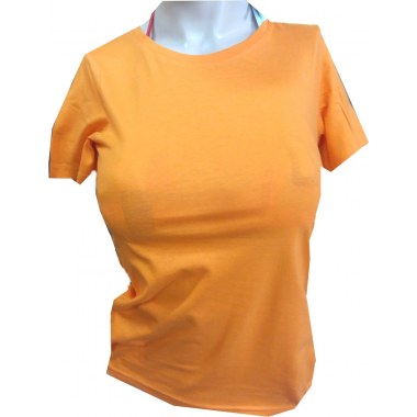Tekstylia T-shirt młodzieżowy z krótkim rękawem damski pomarańczowy roz.S 100% bawełna , koszulka gramatura 150g
