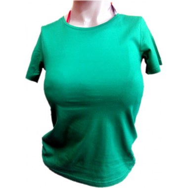 Tekstylia T-shirt młodzieżowy z krótkim rękawem damski zielony roz.S 100% bawełna , koszulka gramatura 150g