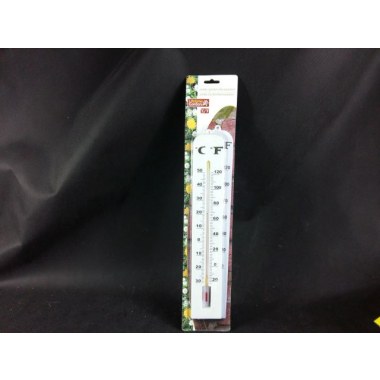 Termometr plastikowy zewnętrzny z zawieszką: 39cm jumbo biały na blist.