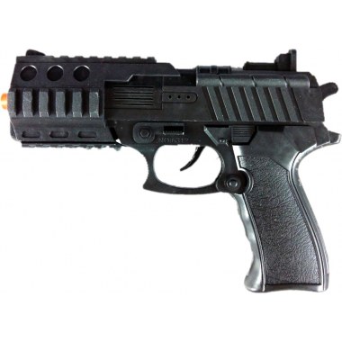 Zabawka broń pistolet z dźw./iskrami: czarny 20cm w wor. z zaw.