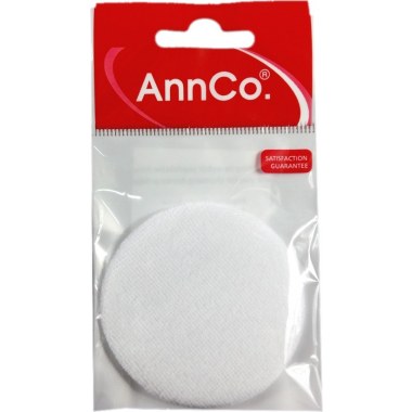 Kosmetyczne puszek do pudru 6cm biały okrągły AnnCo w wor. z zaw.