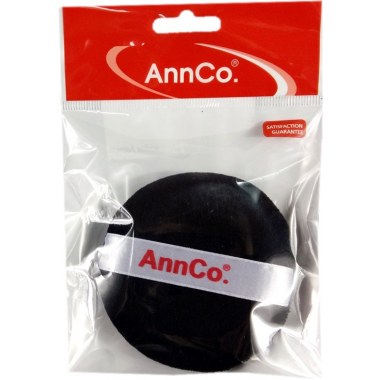 Kosmetyczne puszek do pudru 8.5cm bawełniany czarny okrągły AnnCo w wor. z zaw.