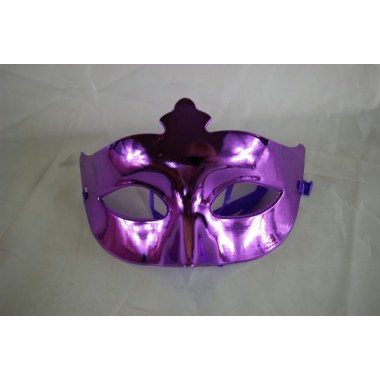 Party maska wenecka metalic gładka fioletowa w wor.