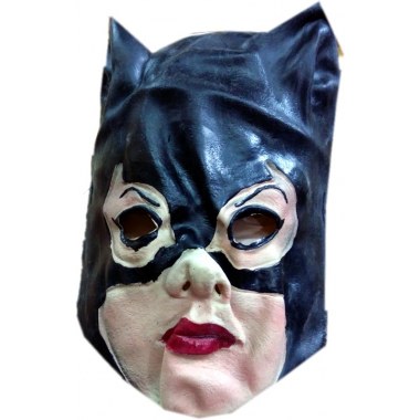 Party maska gumowa 'Kobieta Kot' na gumce w wor. z zaw.