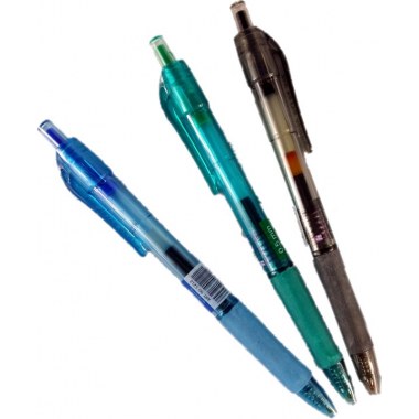 Długopis żel ,, 03szt/3kol: czarny/niebieski/zielony aut. gumowy uchw. Handy Intense w wor. z zaw.