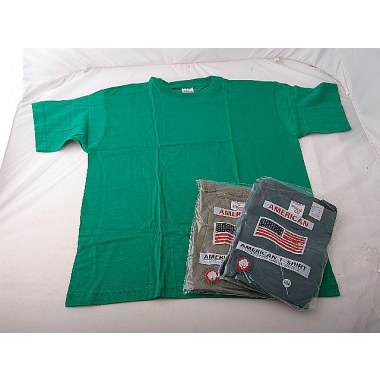 Tekstylia T-shirt młodzieżowy ziel/khaki/ciemn.ziel rozm. 146-164cm 100% bawełna w wor.