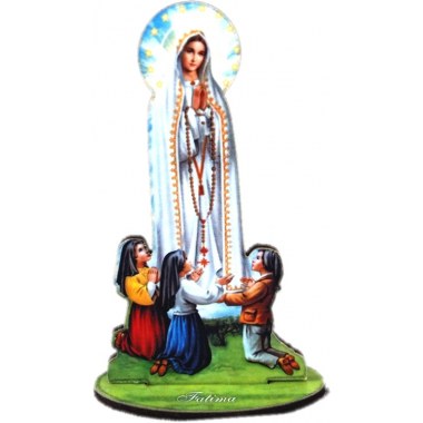 Dewocjonalia dekoracja z płyty figurka ok. 7.5x4cm Św. Fatima na podst.