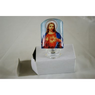 Dewocjonalia dekoracja szkl. statuetka Jezus: 6x7cm w pud. nie świecąca