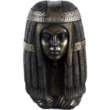 Dekoracja mosiężna figurka 12cm Kleopatra popiersie Legendy Egiptu w folii bąbelkowej w pud.