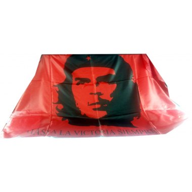 Dekoracja flaga Che Guevara: 144x87cm argentyński rewolucjonista czerwono/czarna w wor.
