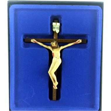 Dewocjonalia krzyż drewniany średni: 15x11cm wg rzeźby Francisco De Zurban pakowany w pud. 20x17x14cm