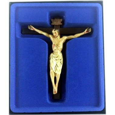 Dewocjonalia krzyż drewniany średni: 15x14cm wg rzeźby Michelangelo Buonarroti w pud. 20x17x14cm
