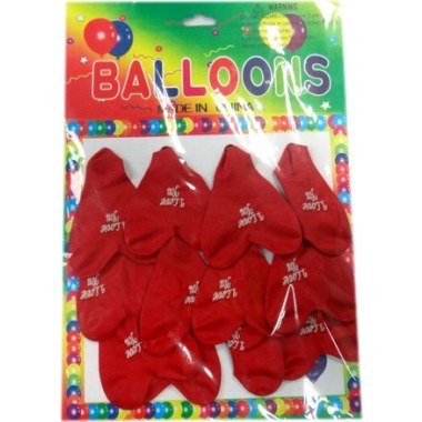 Balony  na blist.   m serca 12szt 30cm czerwone: 1.3