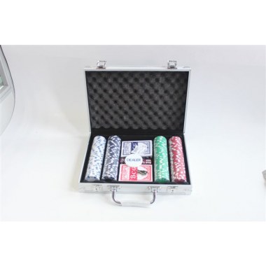 Gra żetony do pokera 200szt i karty w walizce: 30x21x6.5cm