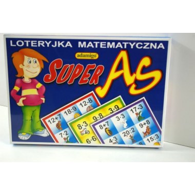 Gra edukacyjna 6w1 'Super As' loteryjka matematyczna: 76elem. w pud. w folii