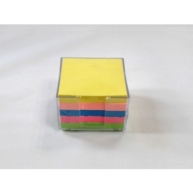 Karteczki w plastikowym pud. kostka klejona arkusz kolorowa 76x76 500szt w folii