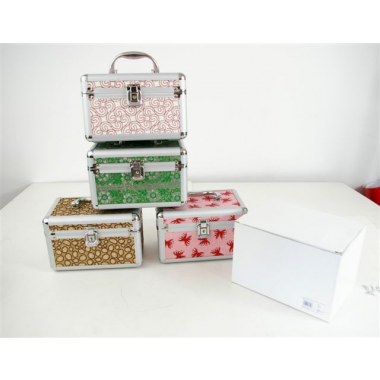 Kosmetyczka walizka aluminiowa: 20x13x13cm z lusterkiem i przegródkami