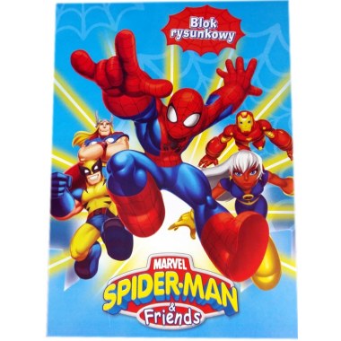 Blok rysunkowy  a4 20k białe kartki: 'Spider-Man & Friends'
