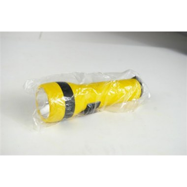 Latarka R20x2 plastikowa: żół/czar w wor.