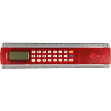 Linijka 20 cm z kalkulatorem: czerwona w pud.