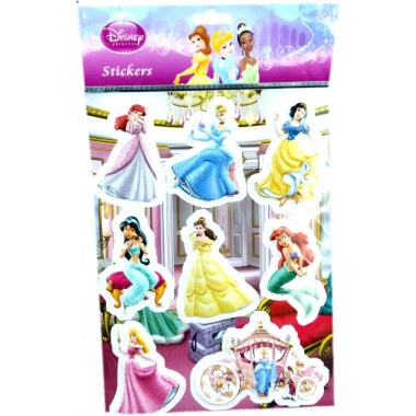 Naklejki kolekcjonera 08szt 3D Disney Księżniczki na blist. z zaw.
