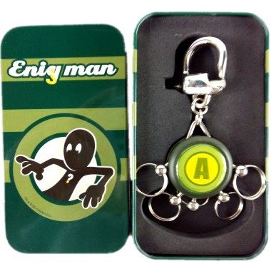 Brelok do kluczy metal. 5 zawieszek 9x3cm etuii 11x6x2cm zielony Enigman w wor.